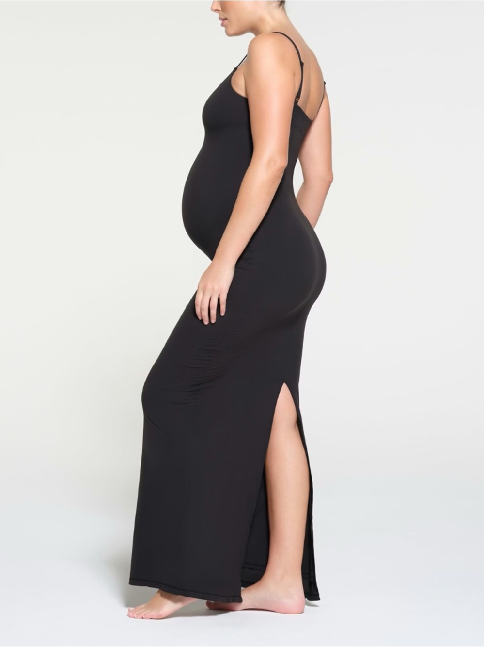 NWOT Skims maternity long slip dress in onyx
